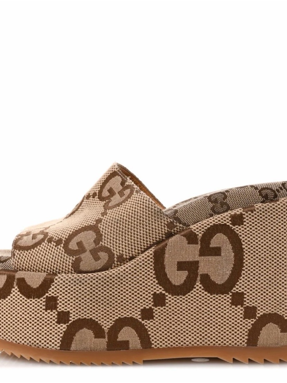 Gucci Brown Monogram GG Canvas Platform Wedges - Picture 6 of 7